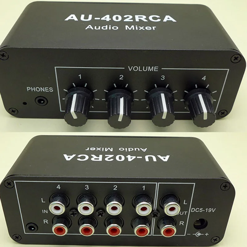 Мульти-источник RCA миксер стерео o ревербератор переключатель 4 вход 2 Выход