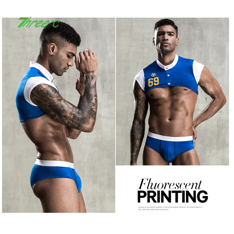 

New Men's Sexy Underwear Nightclub Bar World Cup Football Player Gay Men Sissy Erotic Lingerie Fetish Cosplay Fantasy Costume