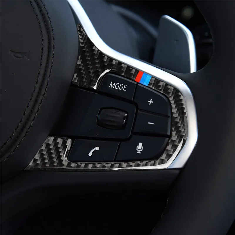 

Fits For BMW 5 Series G30 X3 G01 Car accessories carbon Fiber Steering wheel buttons Car stickers and Decals Car covers