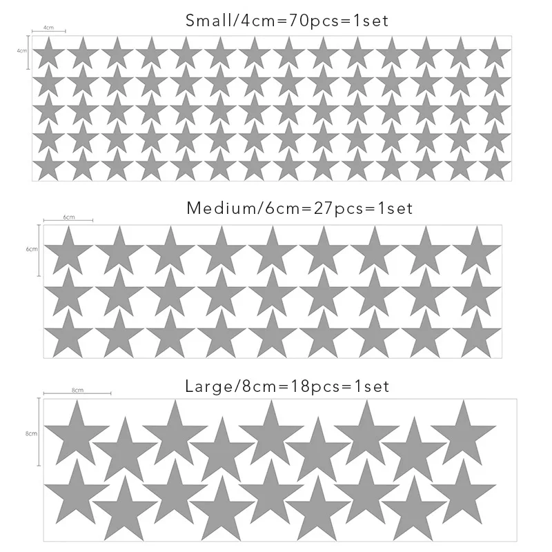 Nursery 3 Sets Stars Wall Stickers Children Decorative Decals Multiple Size Combinations Sticker For Kids Room Custom | Дом и сад