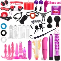 unisex bdsm bondage mouth gag metal butt plug with vibrator kit sex toys