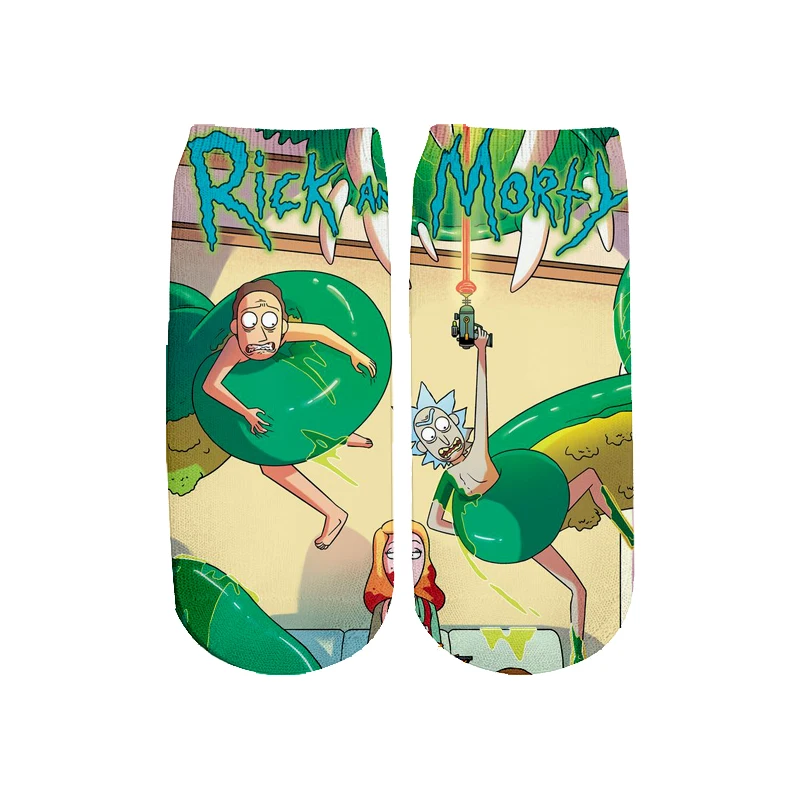 Новейшие Rick and Morty 3D печатных мультфильм милые короткие носки для мужчин женщин harajuku корейские носки RS-011 - Цвет: 20
