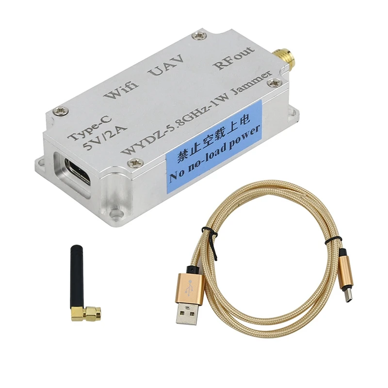 

Глушитель Wi-Fi 5,8 ГГц, 1 Вт, усилитель мощности с антенной типа C, мощность F/5,8G, предотвращение частоты, Wi-Fi, Bluetooth, помехи