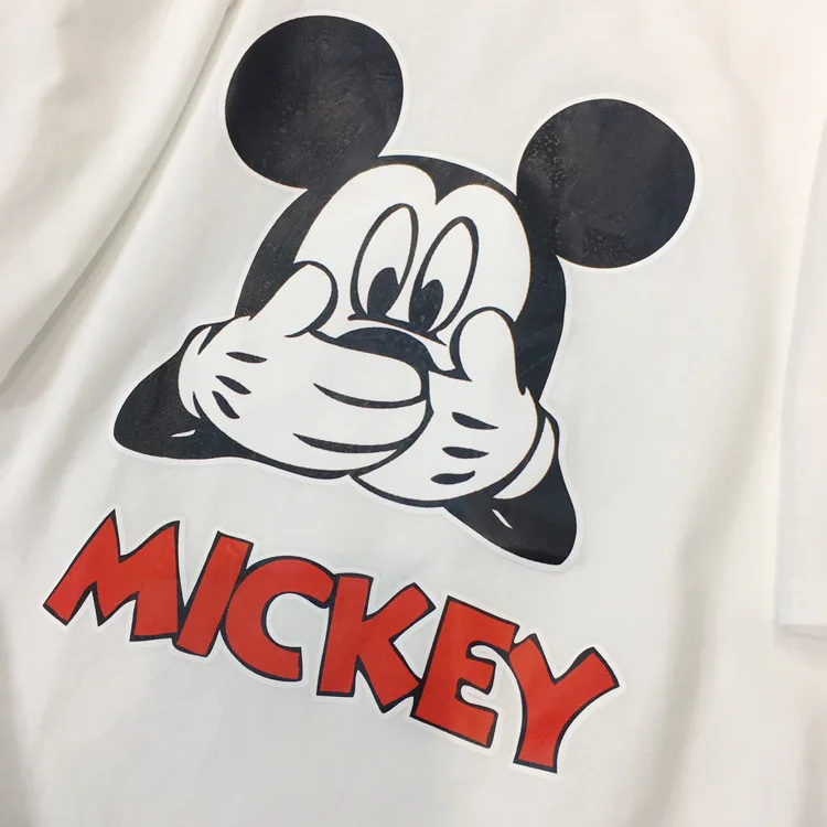 Женская летняя футболка с коротким рукавом и принтом Микки Маус | Мать ребенок