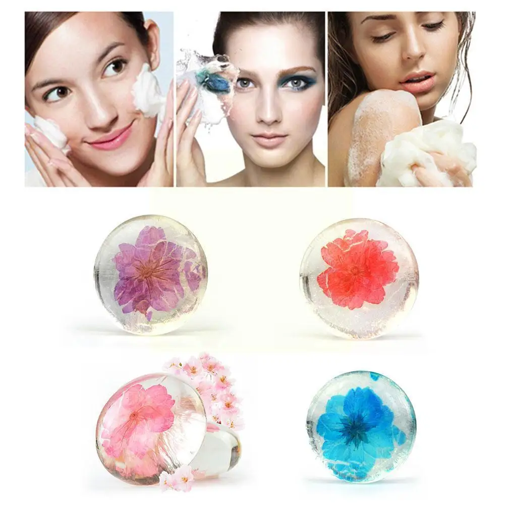 

Amino Acid Transparent Flower Soap Face Whitening Moisturizing Bath Soap Control Oil Handmade Acne Bubble Balls Cleansing S K8w4