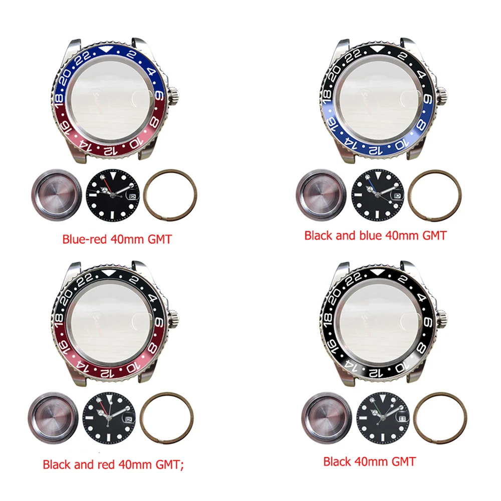 

Replacement 40mm Stainless Steel GMT Watch Case Cover for Mingzhu 2813/3804 Movement Accessories