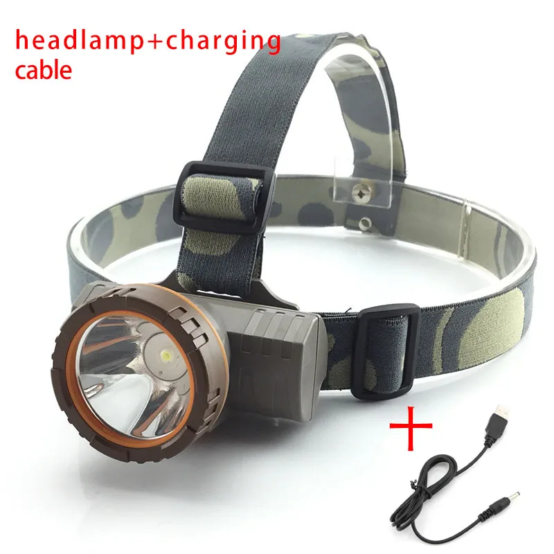 headlamp only Мощная светодиодная фара фары flash светильник налобный фонарь лампа светильник фара для рыбалка кемпинг аккумуляторная батарея Зарядное устройство - Испускаемый цвет: headlamp only