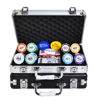 200pcs clay poker chips set board games texas coins poker set silver aluminum cases free playing cards dice dealer button
