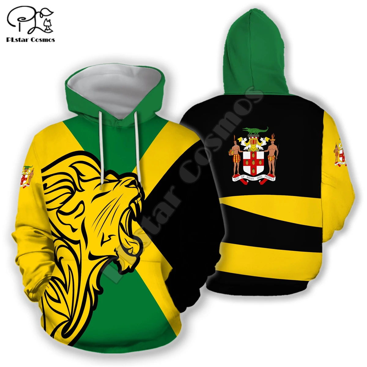 

PLstar Cosmos 3DPrinted Jamaican Flag Badge Lion King New Fashion Fall/Winter Mens Hoodies Zipper Jacket Unisex Dropship Style-1