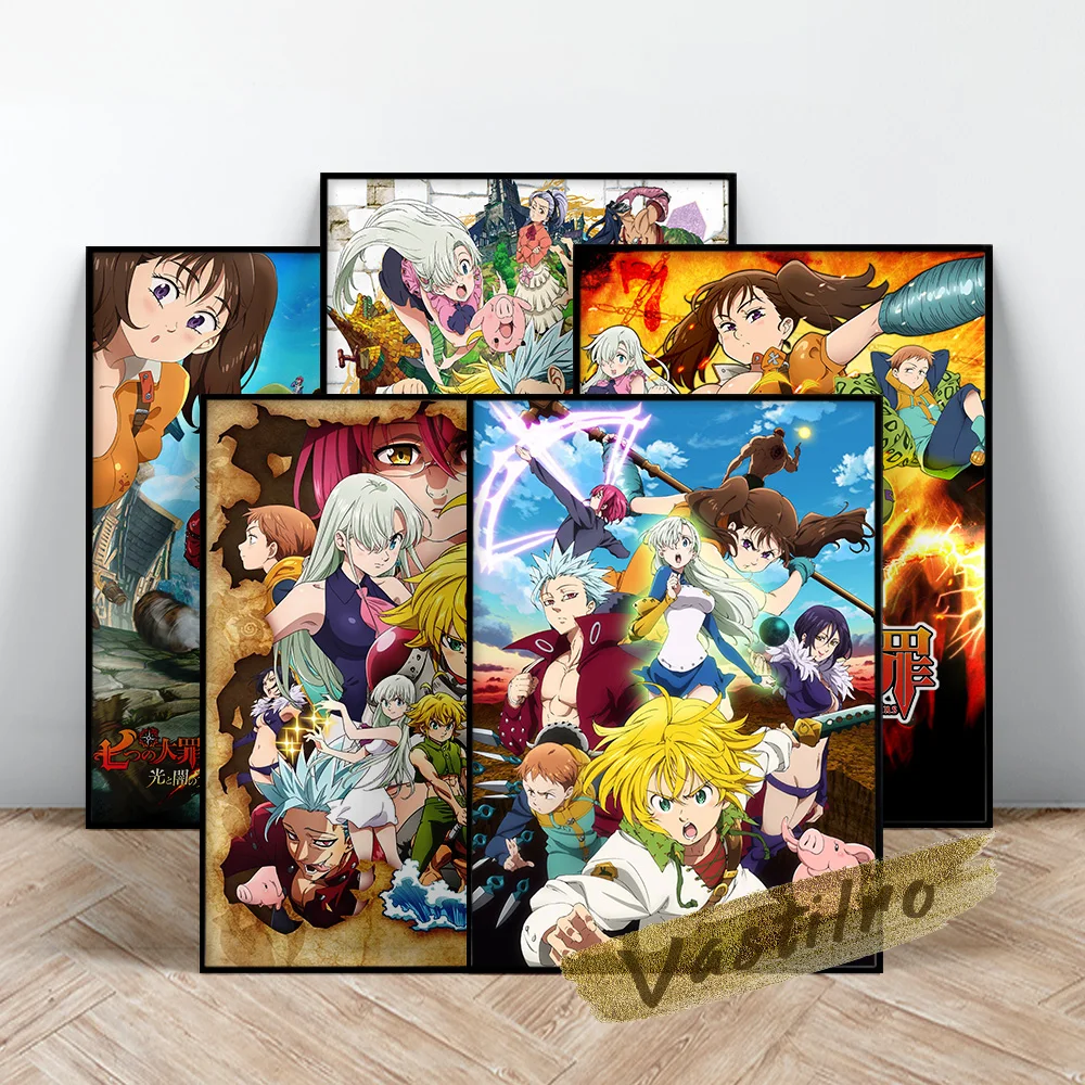 Плакат японского аниме Семь смертных грехов картина на стену с японской