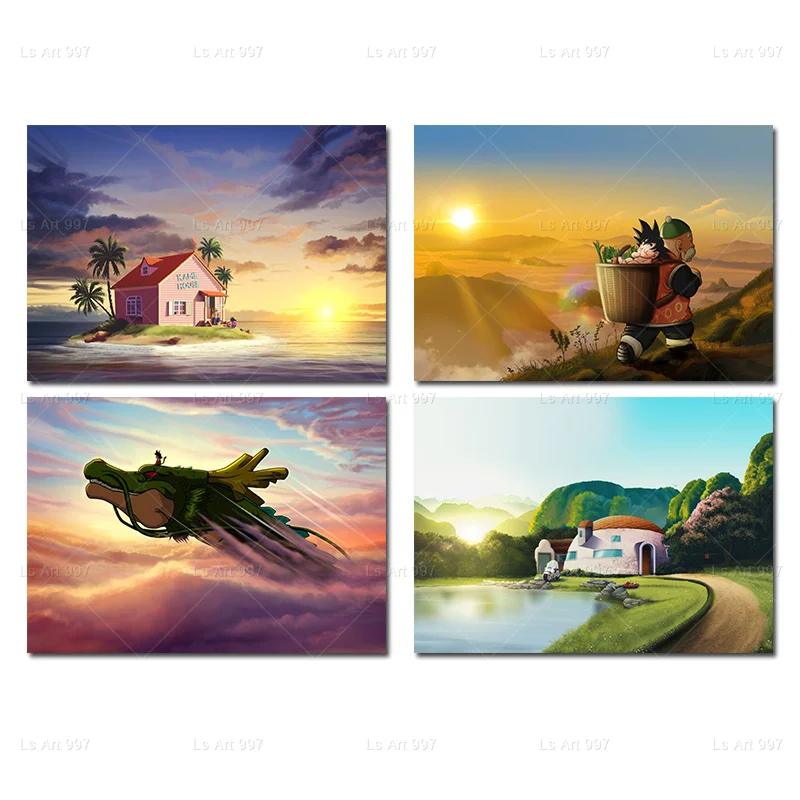 

Wall Art Canvas Abstract DragonBall Goku Capsule Poster Painting Living Room Modular Picture Prints Bedroom Home Decor Cuadro