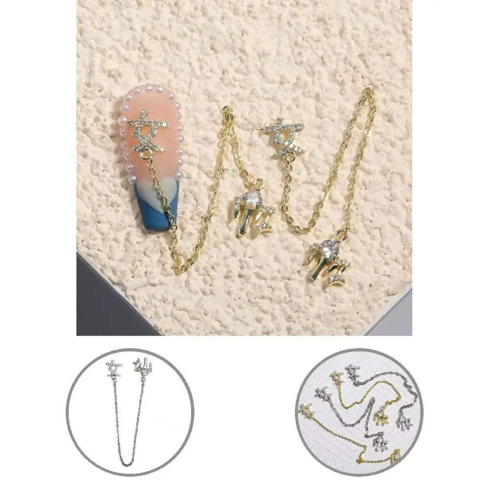 

Delicate Non-Fading Lightweight Nail Jewelry Decorations Rhinestones Pendant Nail Charm Decor Nail Chain Ornament