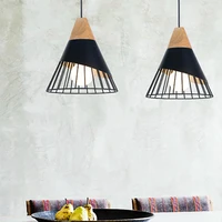 pendant lights room decor wooden metal nordic design 7colors dinning e27 led bulb