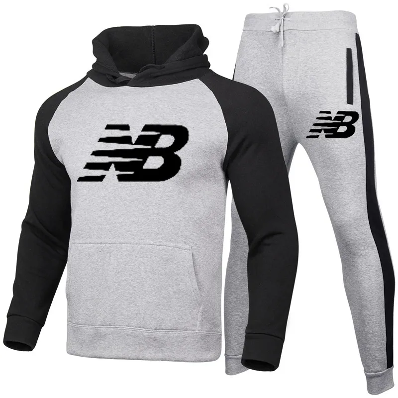 

2Pcs/Set Men's Sportswear Sets 2021 Autumn Winter Fashion Hooded Male Casual Tracksuit Men Fashion Sweatshirt + Sweatpants Set