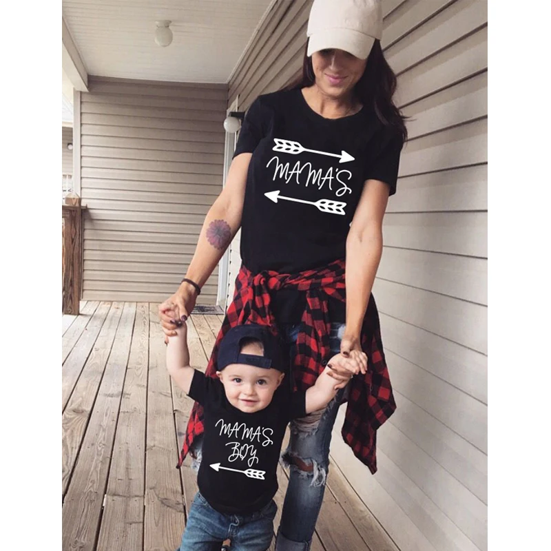 

Mother kids tshirt summer cotton mommy and me clothes cute MAMA BABY BOY fashion mother and daughter matching outfits t-shirts