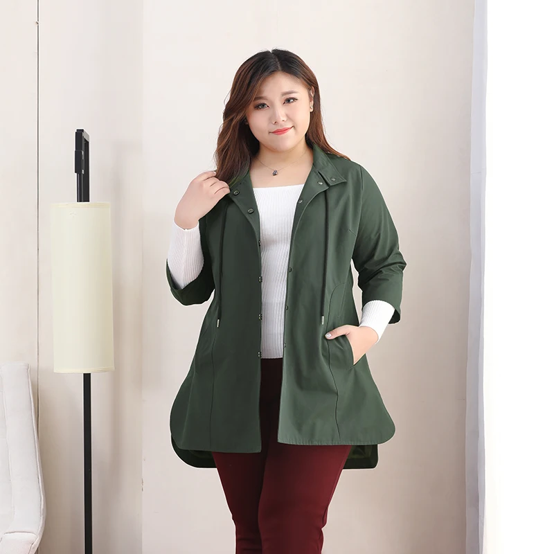 Женский Тренч с рукавом три четверти короткая ветровка большого размера верхняя