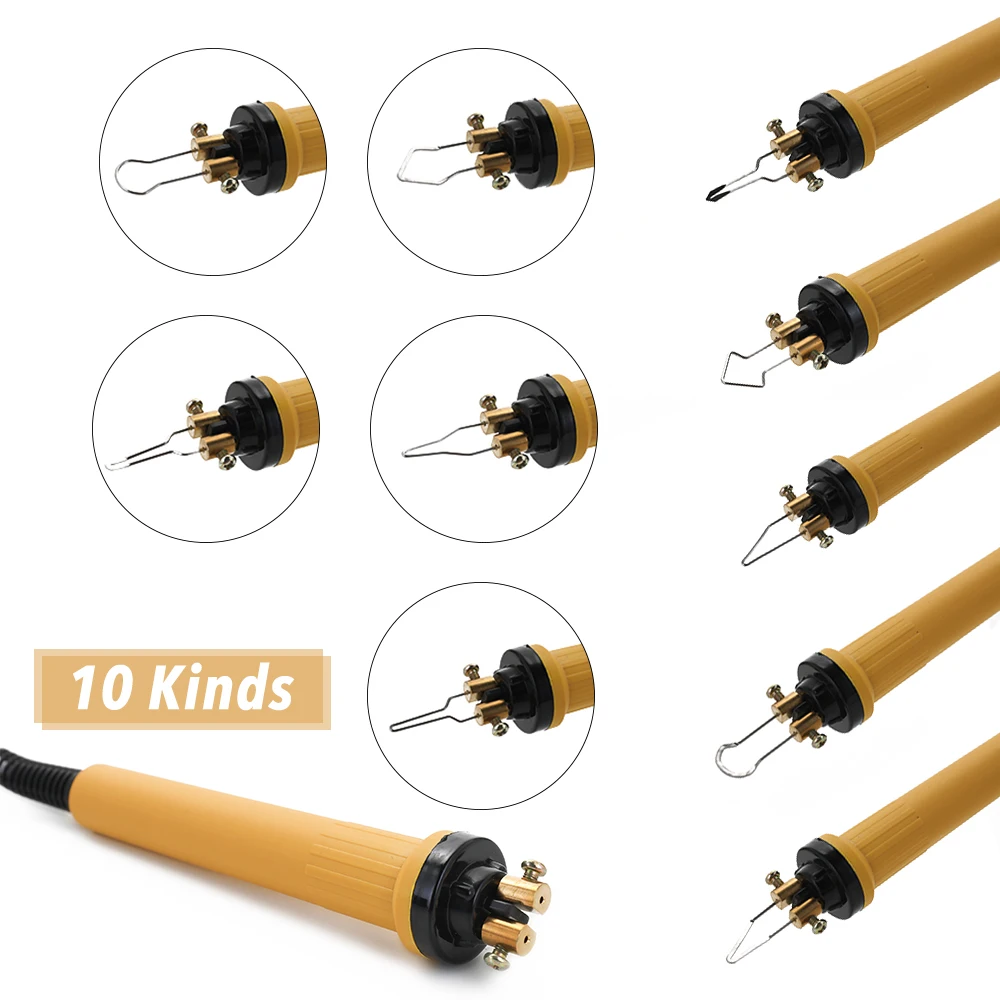 15Pcs Pyrography Pen Machine Set Adjustable Temperature Wood Burner Burning Tools Gourd Crafts Tool With 10 Welding Wire Tips |