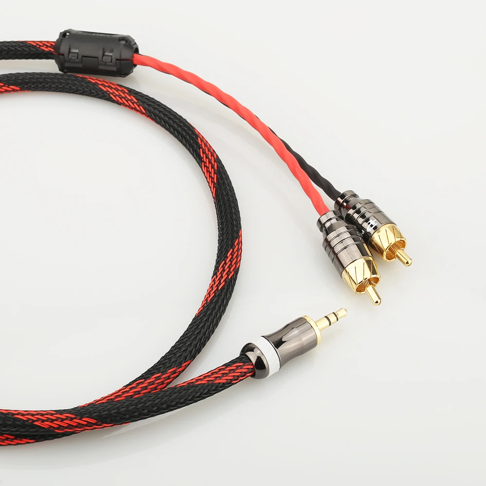 1 шт. Hifi Canare 3 5 мм позолоченный штекер на 2 RCA разъем аудиокабель ПК розетка высокое