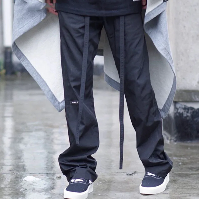 

Brand Men's Black Wide Leg Pants Loose Casual Harajuku All-match Men's Pants Japanese Fashion Street Hip Hop High Waist Pants