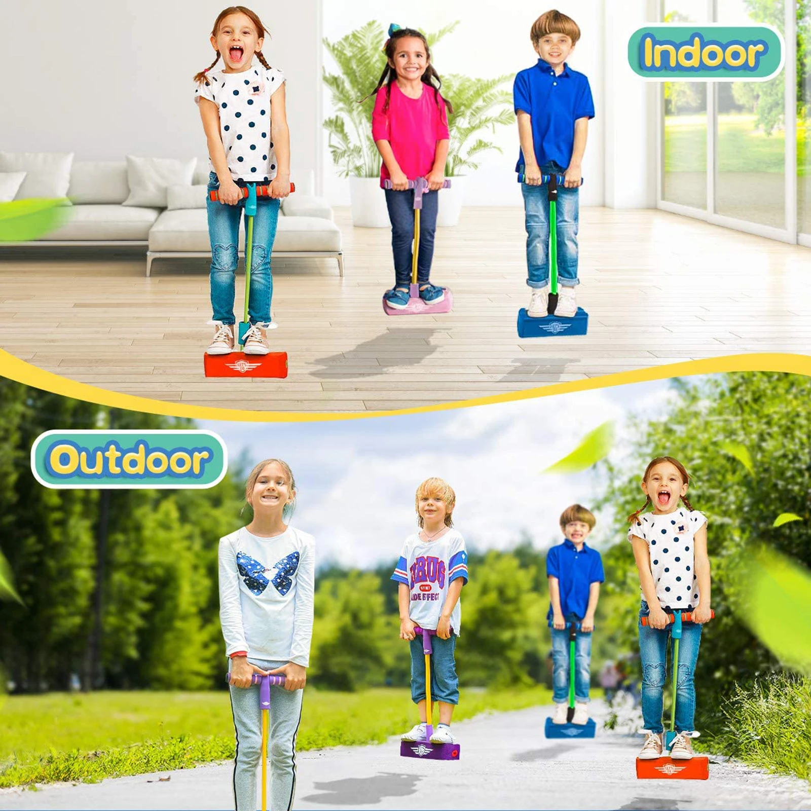 Прыгающий полюс из пены с высокой эластичностью и нескользящей ручкой игрушка