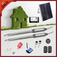 galo 20w 17v solar panel power system linear actuator swing steel wooden gate opener 24vdc motor with infrared beams sonser