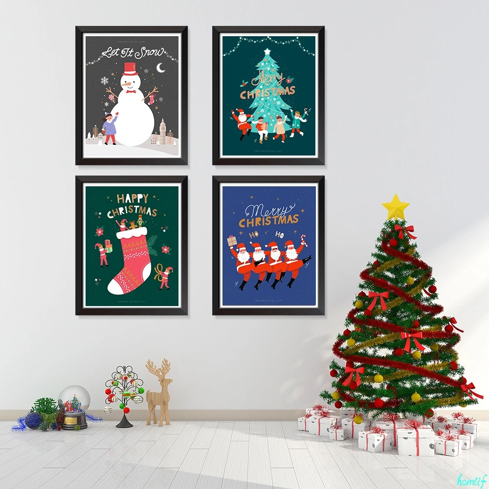 2020 Алмазная картина квадратная Рождественская витрина мультфильм Санта Клаус