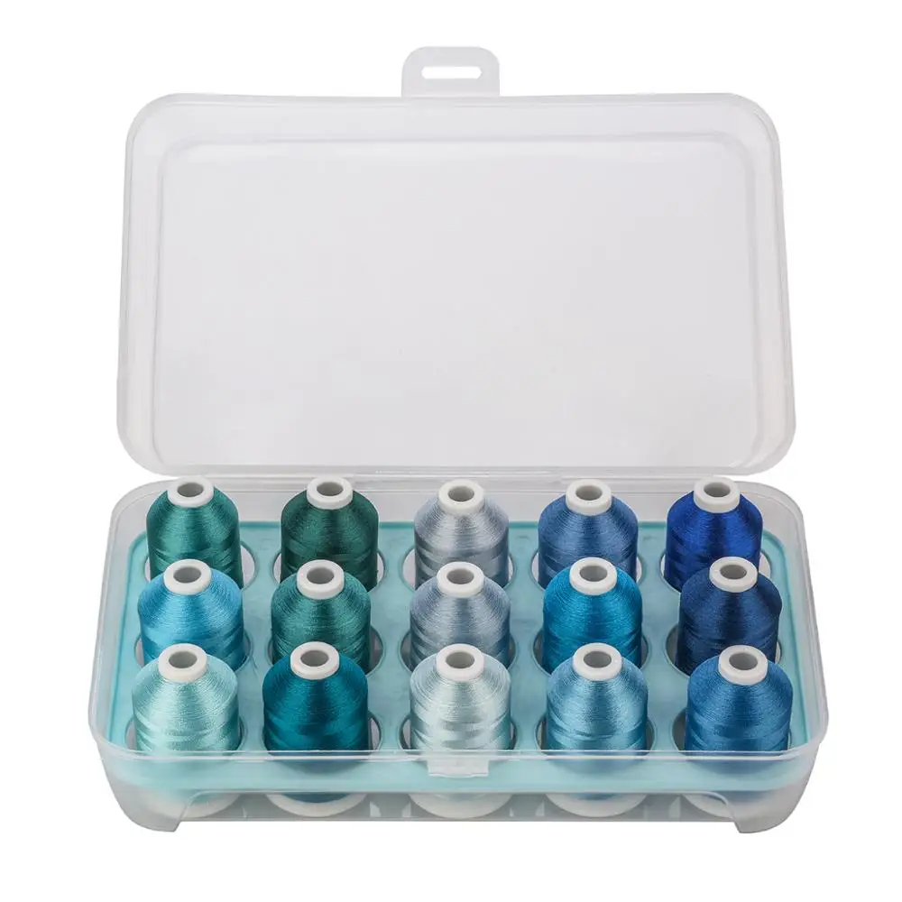 Нить для вышивки Simthread полиэстер 6 вариантов набор из 15 катушек швейной