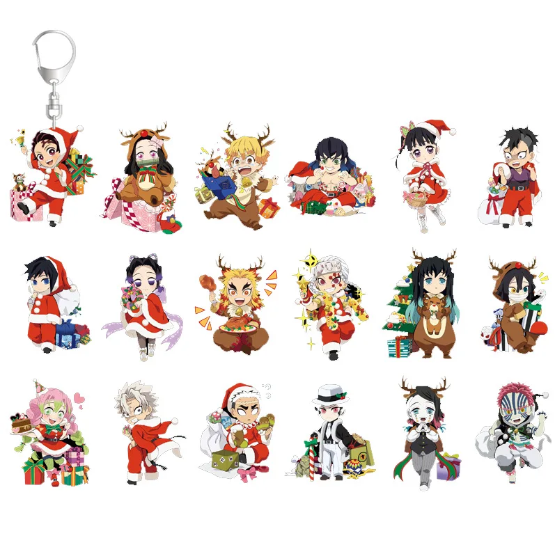 

Брелок для ключей для мужчин и женщин, аксессуары для ключей в японском стиле аниме, рассекающий демонов, Kamado Tanjirou Agatsuma Zenitsu, Рождество