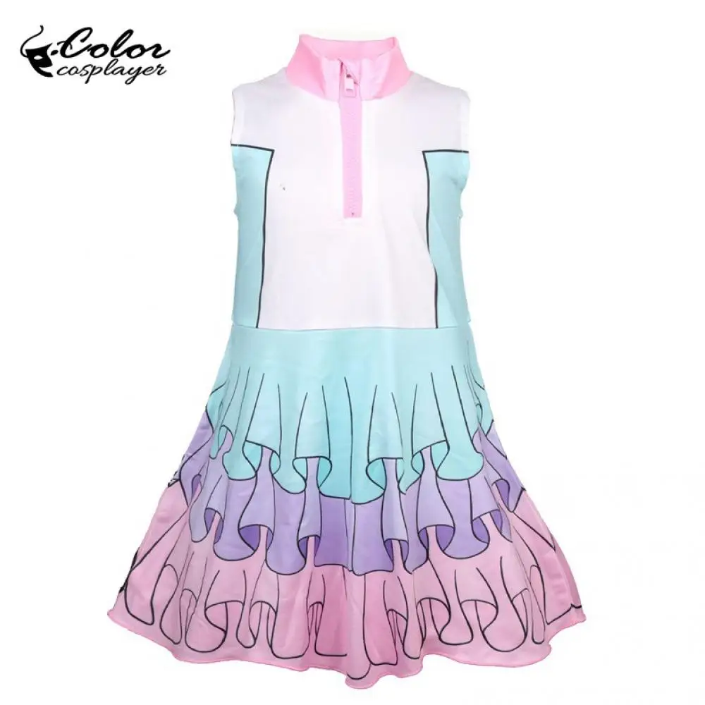 Цветной косплейер детский костюм LOL косплей для девочек милые платья розовая