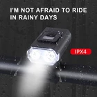 Велосипедный фонарь T6 с дисплеем мощности, водонепроницаемый супер яркий светодиодный фонарь на голову, задний фонарь, зарядка через USB, 1200 люмен