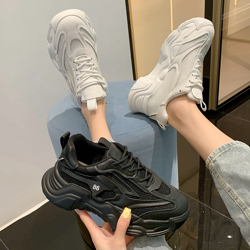 

Designer Sneakers Women Casual Platform Shoes Fashion Thick Bottom Breathable Ladies Trainers Chunky Sneakers Woman Basket Femme