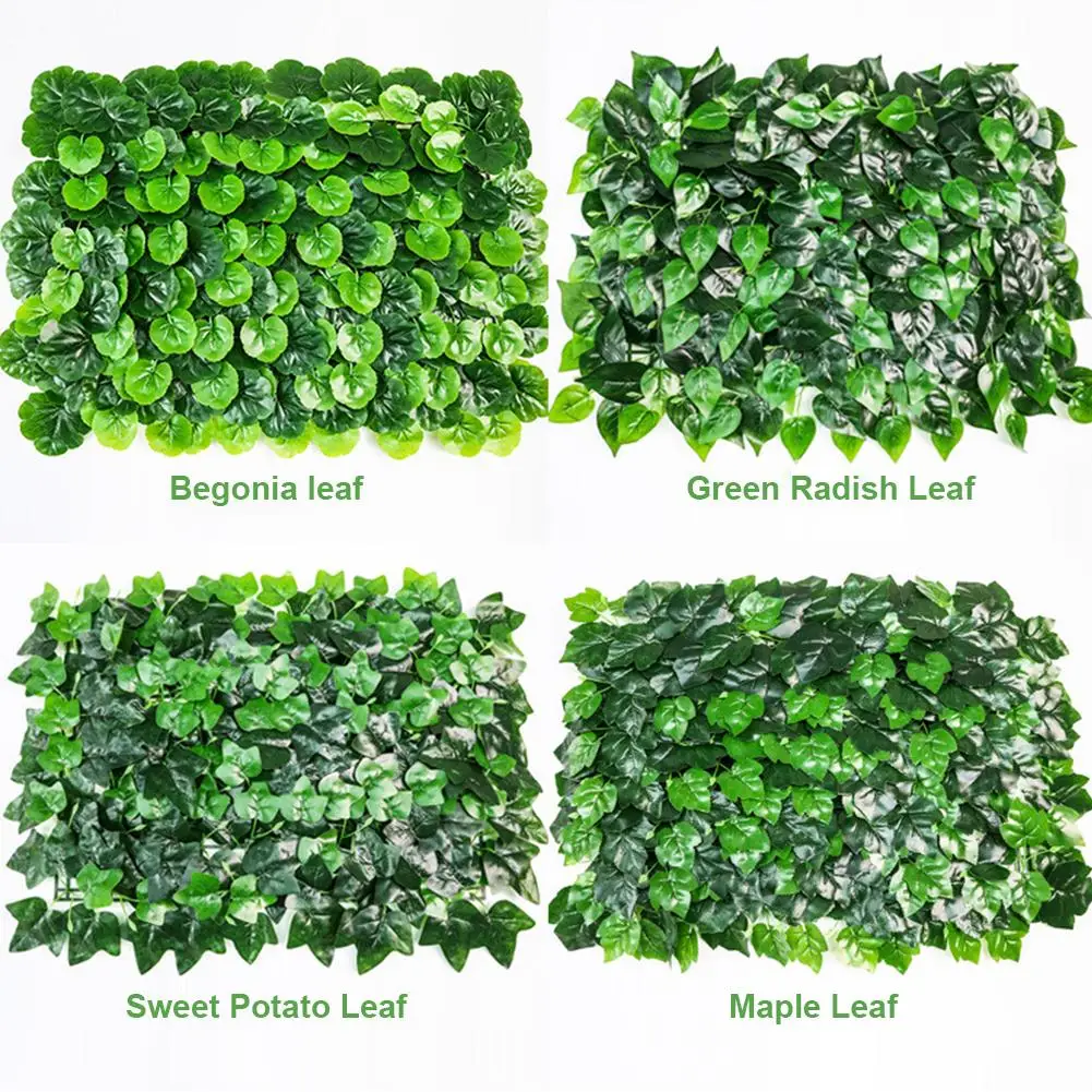 

40*60CM Artificial Leaf Hedge Panel Privacy Screen Garden Fence Artificial plant background wall Odorless Anti-aging Material