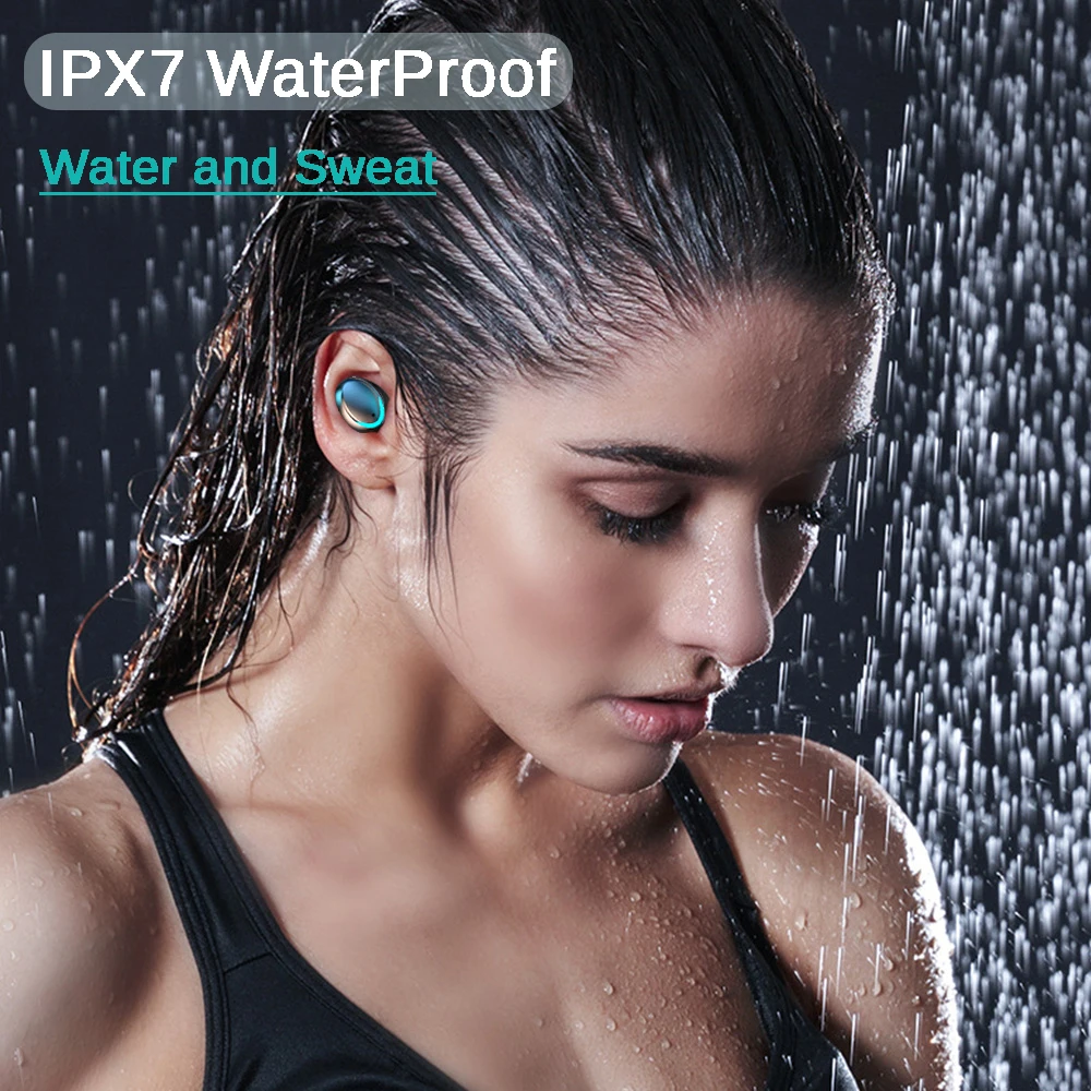 

TWS Bluetooth 5.0 Earphones 2200mAh Charging Box Wireless Headphone 9D Stereo Sports Waterproof Earbuds Headsets With Microphone