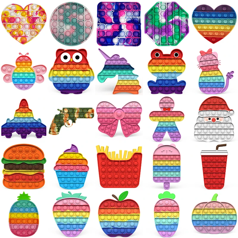 

Fidget toys for children Antistress push bubble Squishy anti stress ball Sensory simple dimple Rainbow christmas gift Kids Gir