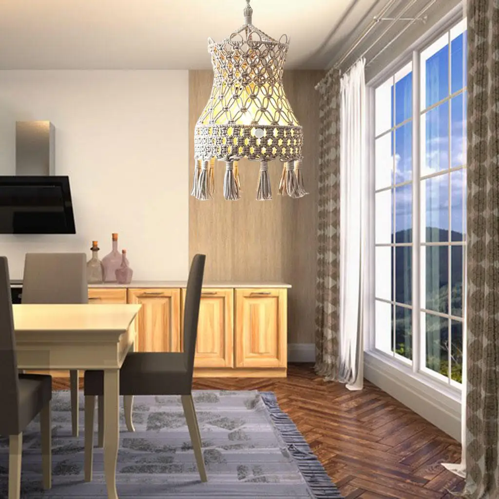 

Vintage Style Macrame Lampshade Chandeliers Shade for Living Room Dorm Decor