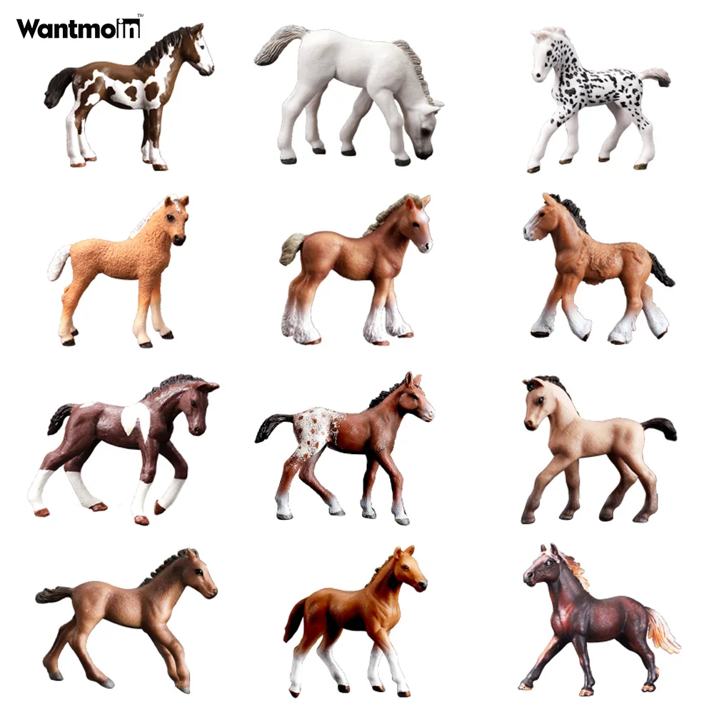 

Realistic Mini Horse Model Figure Toys Set, Miniature Horse Figurines Collection Playset, Pony Figures Bulk Animal Horse Statues