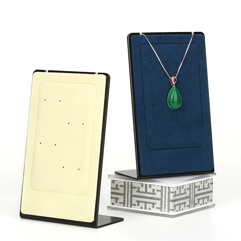 New Gray Eight-hole Metal Plate Microfiber Leather Earrings Pendant Jewelry Display Stand Multifunctional Environmental For Gift