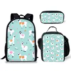 Симпатичный школьный рюкзак для девочек, с ламой и альпакой, школьные ранцы для мальчиков