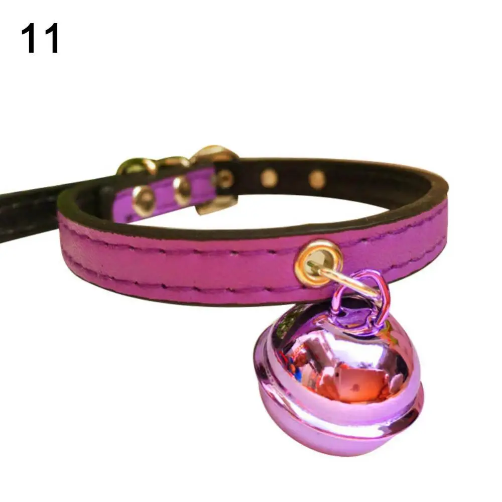 

Pet cat and dog collar with bell Christmas style Fashion Christmas Party Puppy Dog Cat Kitten Faux Leather Bell Necklace Collar