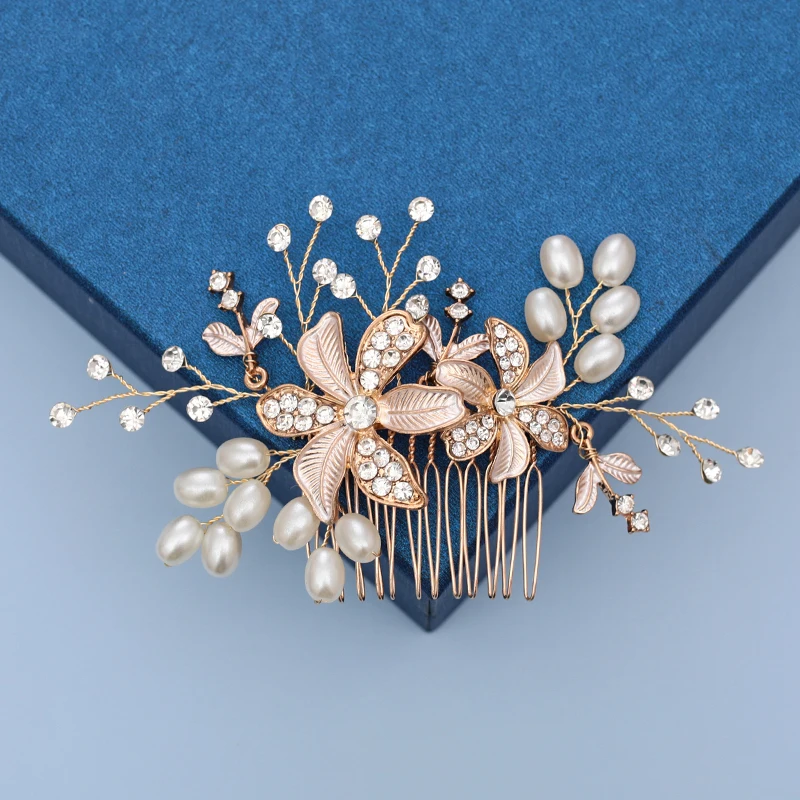 Свадебная расческа для волос аксессуары жемчужная стразы головной убор