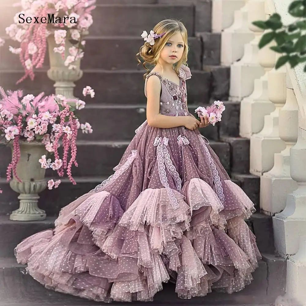 Роскошное Пышное Платье на день рождения для маленьких девочек платье с