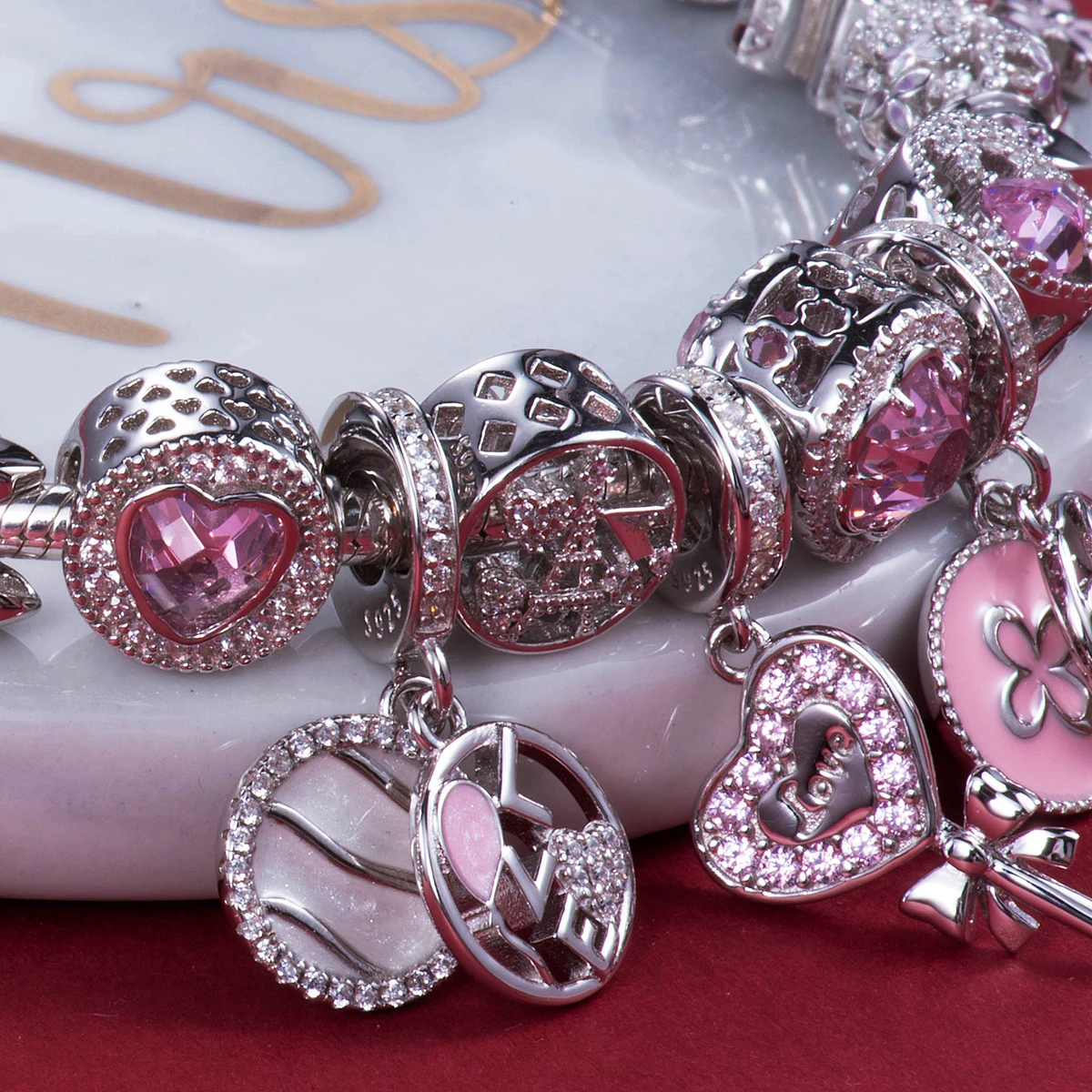 Видео! Настроение воздушный шар LOVE 925 пробы Серебряная тропическая рыба и вода