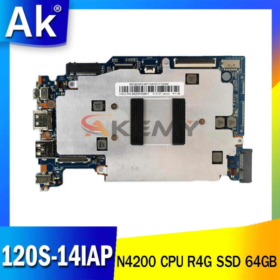 

Новинка материнская плата для ноутбука Lenovo 120S-14IAP 5B20P23888 с процессором N4200 R4G SSD 64 ГБ 120s_mbприведена в строке Quick Ship 100%