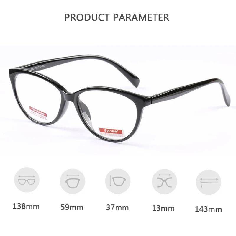 

seemfly Super Light Reading Glasses Resin Lenes Retro Round TR90 Full Frame Fashion Presbyopic Spectacles Diopter +1.0 To +4.0