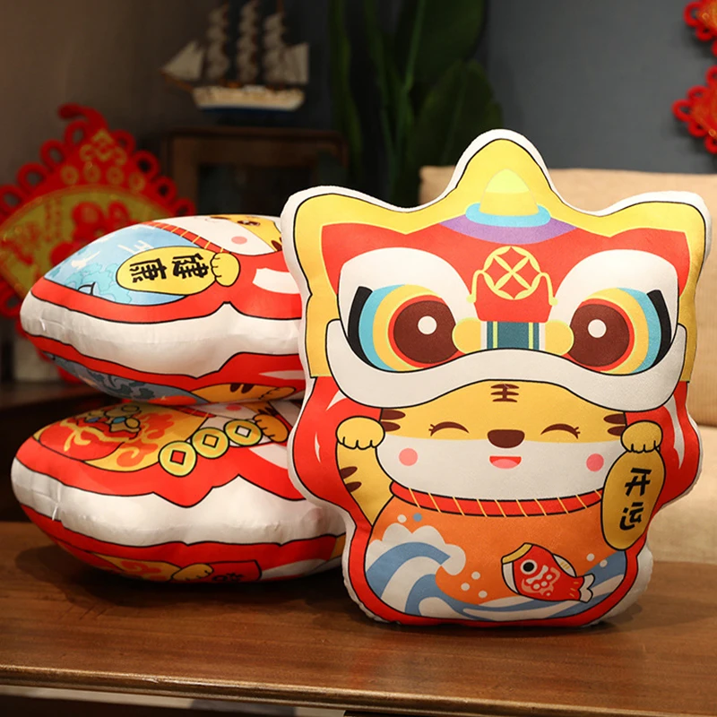 Подушка в виде танцующего льва плюшевая игрушка набивная кукла мультяшное