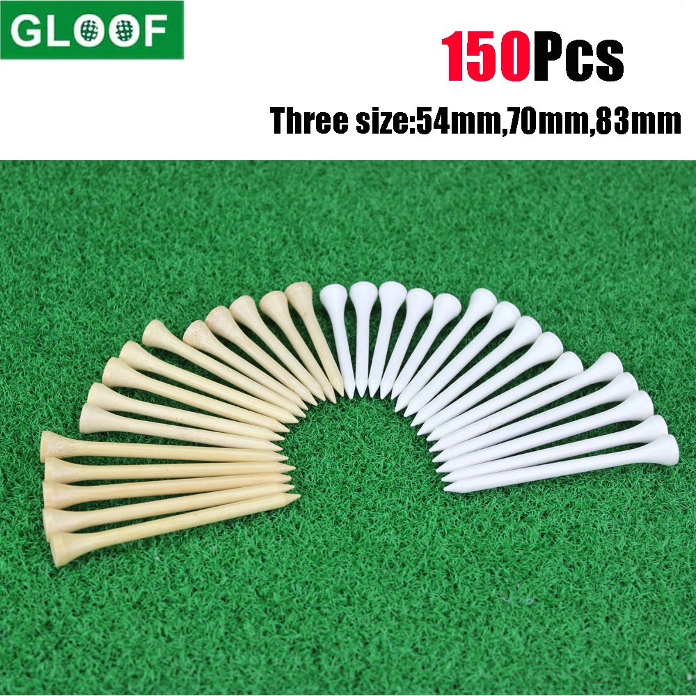 

GLOOF 150 Count Golf Tees Wooden Tee Golf Balls Holder 3 Sizes Available Stronger than Wood Tees Drop Ship 54mm 70mm 83mm