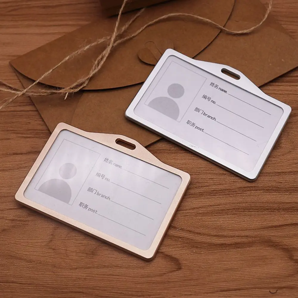 

Office Supplies Metal Clip Business Card Protector Cover Name Cover Vertical Card Cover Name Tag Holder Card Holder