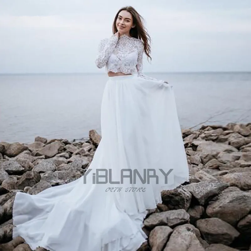 

YILIBERE Lace Wedding Dress Short Sleeve O-Neck Plus Size Luxury Lace Appliques Tulle Cathedral Train Robe Fluffy skirt