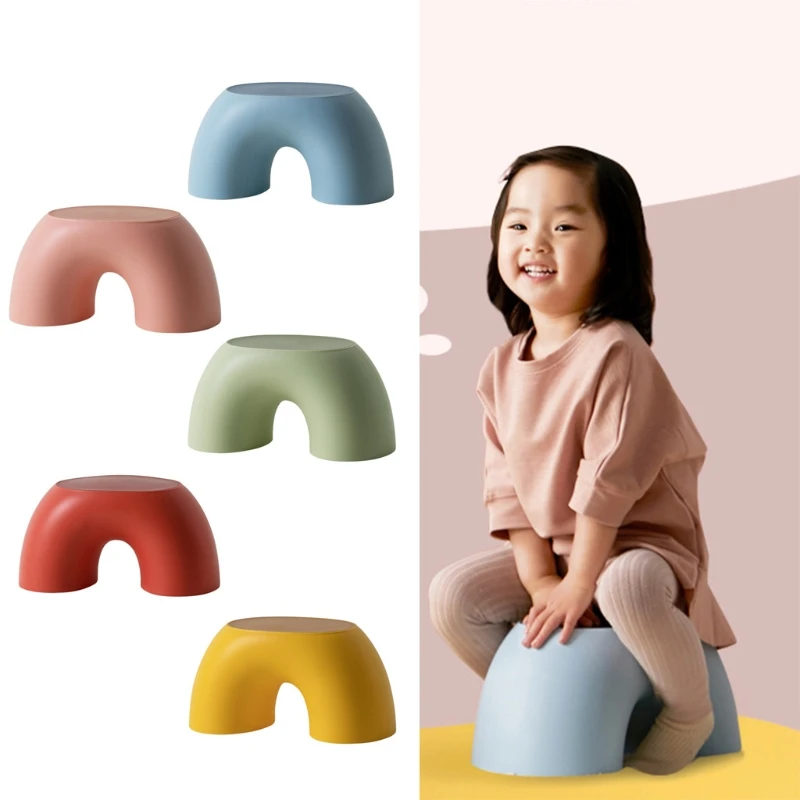 

Simple Semi-ring Rainbow Small Bench Home Indoor Chair Children Stool Footboard Furniture Stool Toy Sofa Kids Bedroom LX0D