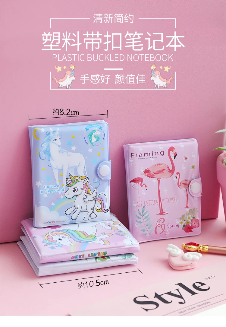 Мини Единорог блокнот с Фламинго с ручкой набор Kawaii животных медведи карманные блокноты для детей новые подарки студенческие канцелярские принадлежности